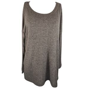 Soft Surroundings Ribbed Gorgeous Heathered Tan Long Sleeve Soft Top XL